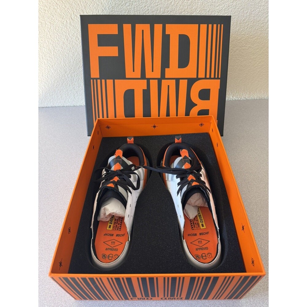MSCHF BWD Backward Shoes MSCHF-004 White Orange Black Men’s Size 10 New In Box